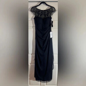 X by Xscape Style #XC22 Blue Ruched Gown